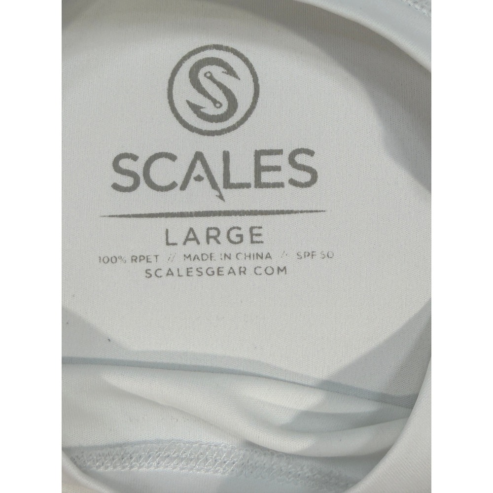 Scales Gear Men's Silver King Performance Fishing Shirt Large White SPF 50 - Picture 3 of 10